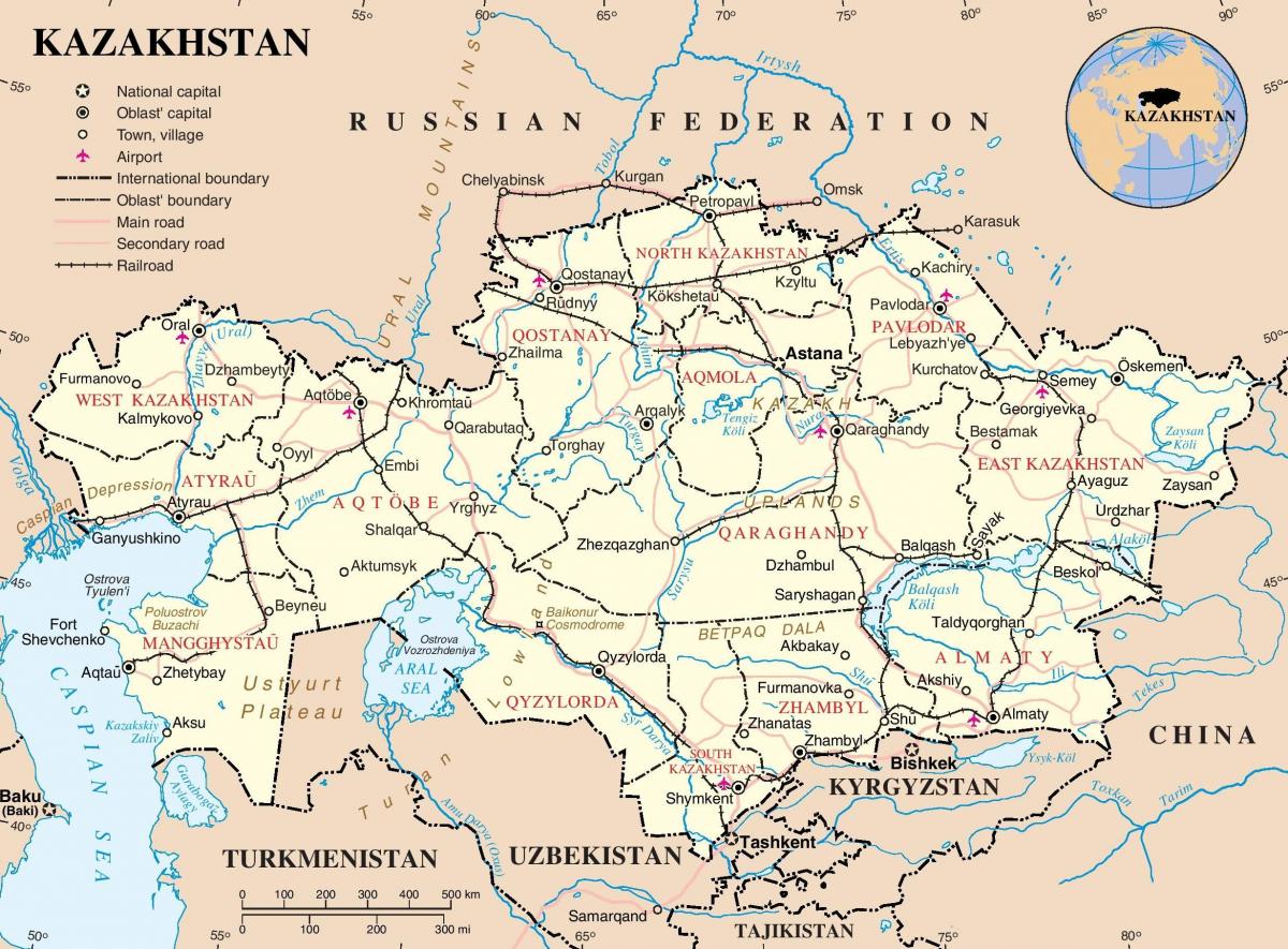 Kazakhstan land kaart