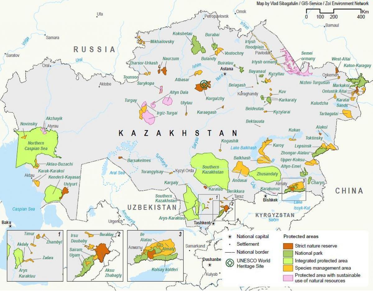 kaart van Kasakstan natuurlike hulpbronne