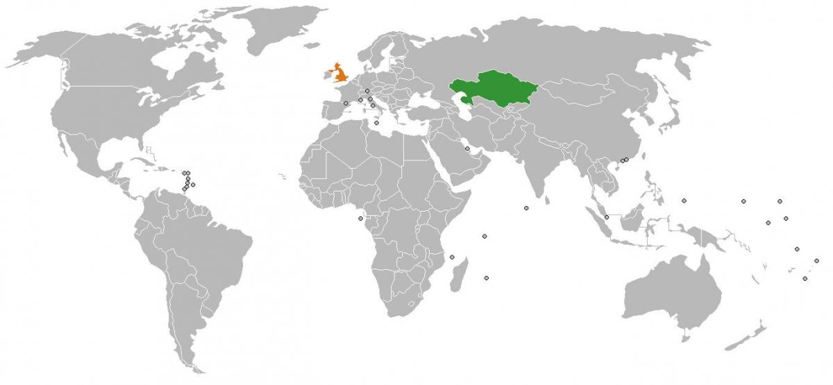 Kazakhstan plek op die wêreld kaart