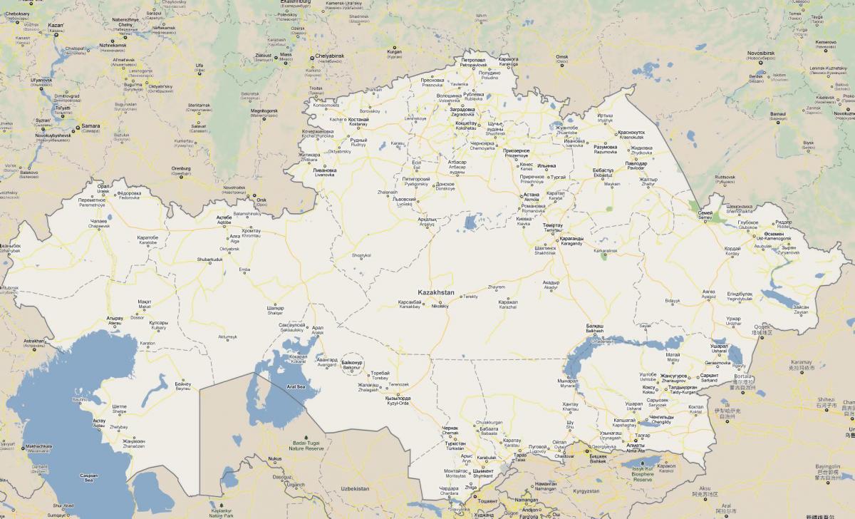 kaart van Kasakstan pad