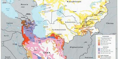 Kaart van Kasakstan godsdiens