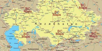 Kazakhstan stede kaart