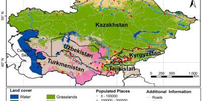 Kaart van Kasakstan klimaat