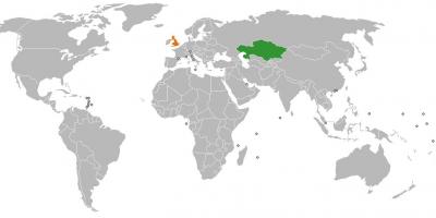 Kazakhstan plek op die wêreld kaart