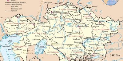Kaart van Kasakstan politieke