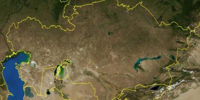 Kaart van Kasakstan topografiese