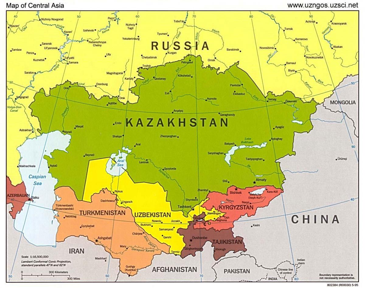 kaart van Kasakstan kaart asië